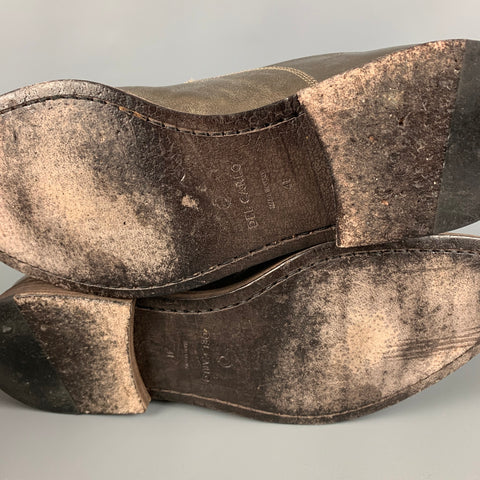 DEL CARLO Size 8 Gold Metallic Leather Lace Up Shoes