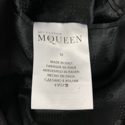 ALEXANDER MCQUEEN Size 42 Black Skull Print Wool Notch Lapel Sport Coat