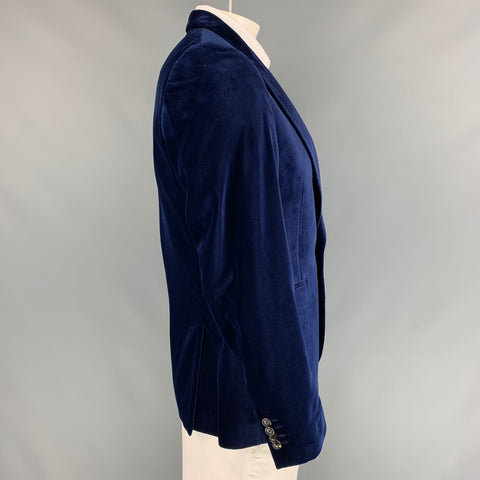 PAUL SMITH Soho Fit Size 42 Cobalt Velvet Polyester Sport Coat