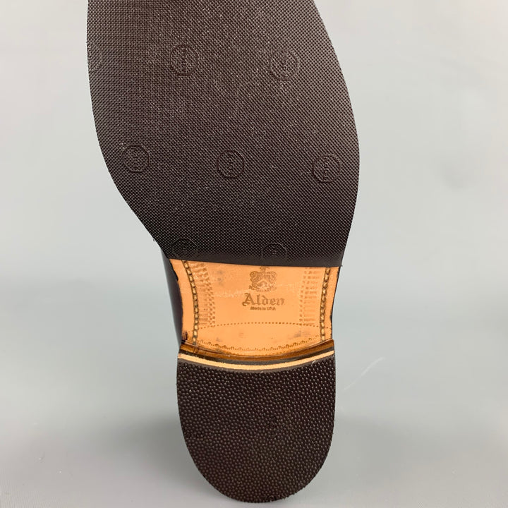 ALDEN Size 7 D Burgundy Full Strap Calf Leather 683 Slip On Penny Loafers