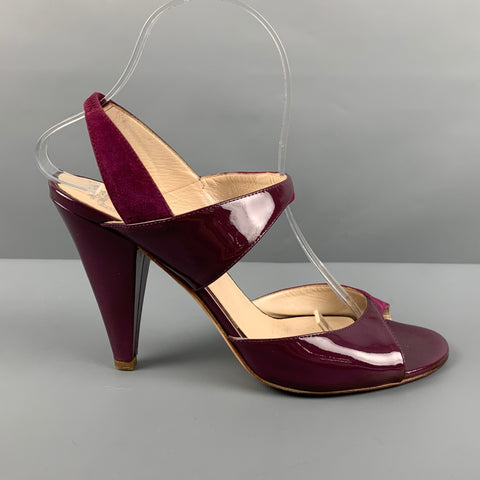 CHRISTIAN DIOR Talla 9 Sandalias de charol morado