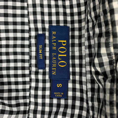 POLO by RALPH LAUREN Size S Black & White Checkered Cotton Button Up Long Sleeve Shirt