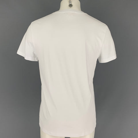 ALEXANDER MCQUEEN Size M White Multi-Color Graphic Cotton Short Sleeve T-shirt