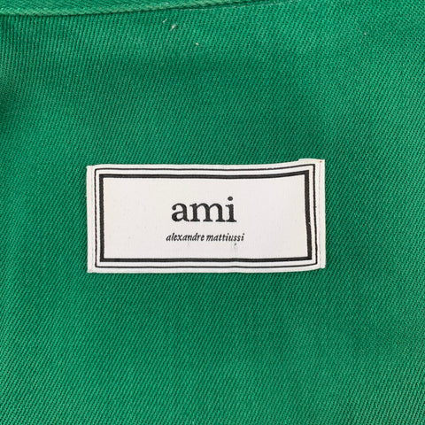 AMI by ALEXANDRE MATTIUSSI Size M Green & Pink Color Block Cotton Short Sleeve Shirt