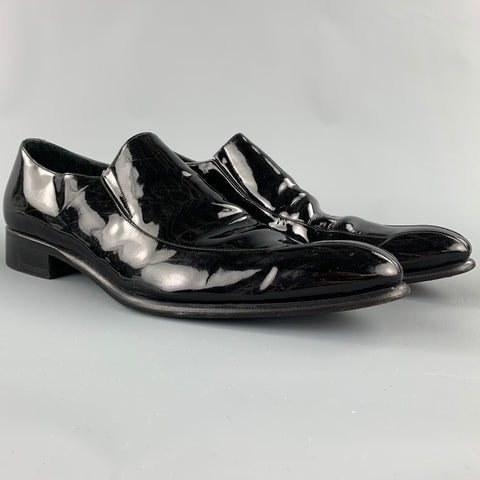 CALZOLERIA HARRIS for BARNEYS NEW YORK Size 10 Black Patent Leather Slip On Loafers
