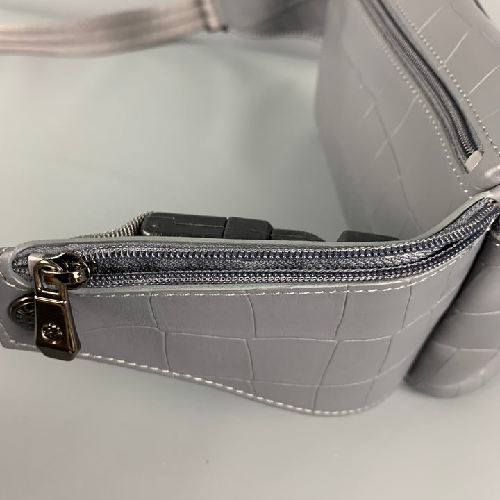 LONGCHAMP Grey Embossed Leather Belt Bag