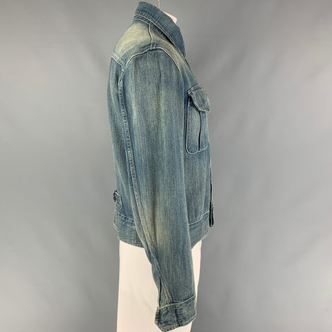 RRL by RALPH LAUREN Talla L Chaqueta de algodón desgastada azul