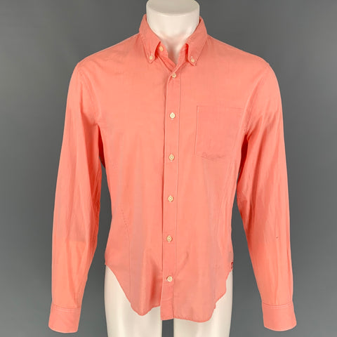 JOHN VARVATOS Size M Salmon Button Up Long Sleeve Shirt
