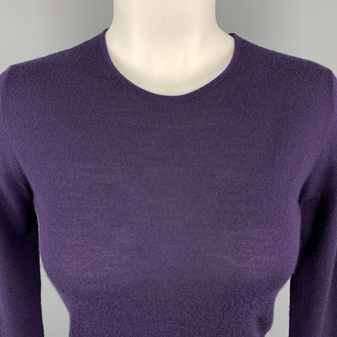 RALPH LAUREN Size S Purple Cashmere Crewneck Pullover