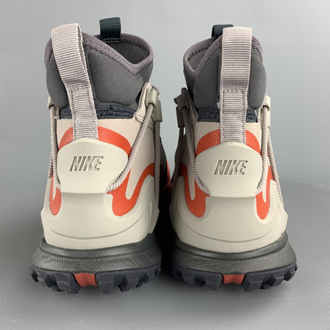 Zapatillas NIKE talla 9 grises y rojas de dos tonos con caña alta Terra Sertig