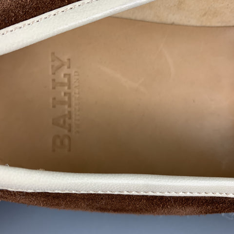 BALLY Size 10 Brown Solid Suede Slip On Loafers