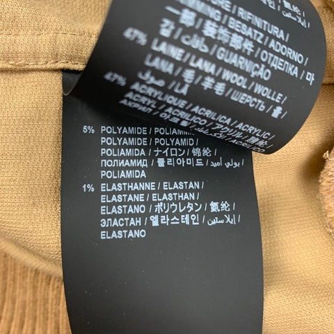 SAINT LAURENT Pull à col roulé côtelé en coton beige taille 2