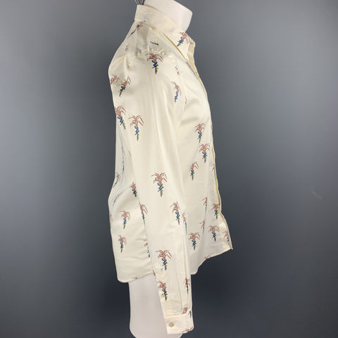 PS by PAUL SMITH Size L Beige Print Cotton Button Up Long Sleeve Shirt
