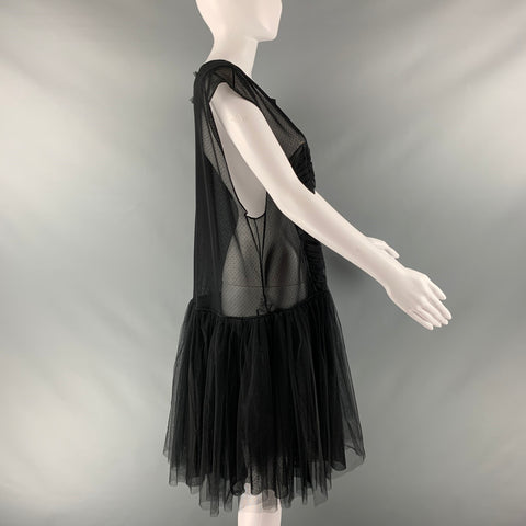 VIKTOR & ROLF Size M Black Polyester Mesh Shift Dress