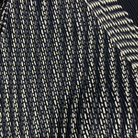 EMPORIO ARMANI Navy & White Pleated Silk Scarf