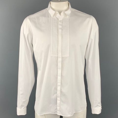 BURBERRY PRORSUM Size L White Cotton French Cuff Long Sleeve Shirt