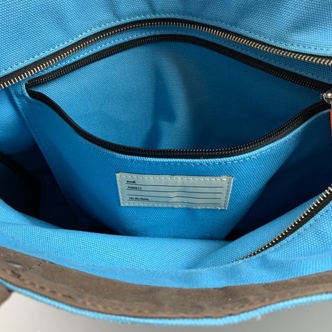 JACK SPADE Blue Navy Color Block Canvas Tote Bag