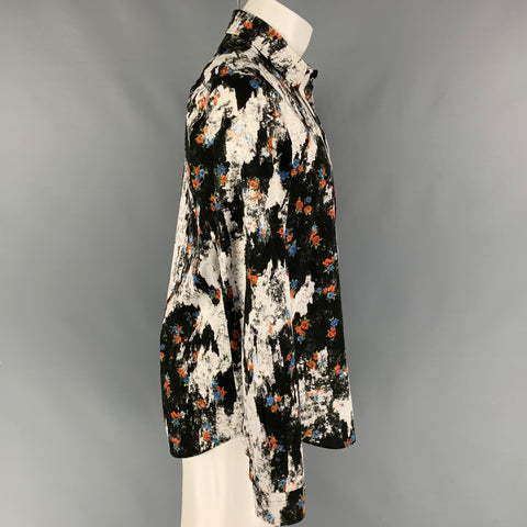 MCQ by ALEXANDER MCQUEEN Size M Multi-Color Marbled Cotton Long Sleeve Shirt