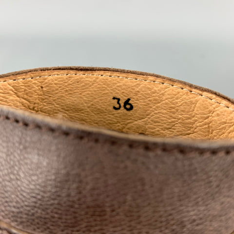 ACOTE Talla 6 Botines con cordones de cuero marrón