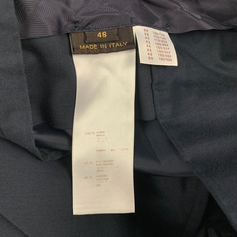 LOUIS VUITTON Size 36 Navy Wool Zip Fly Dress Pants