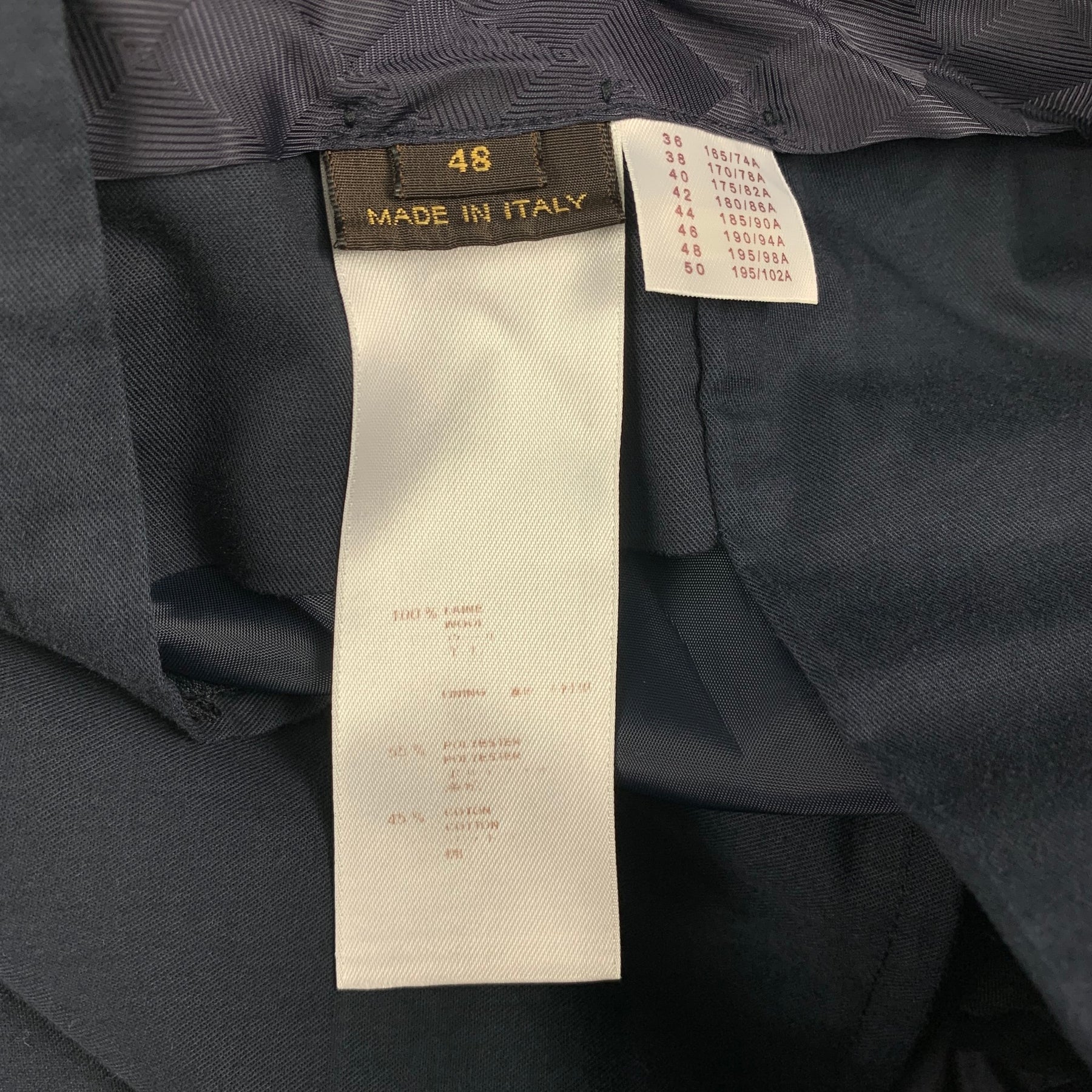 Louis Vuitton Vichy Check Pants Dark Navy. Size 36