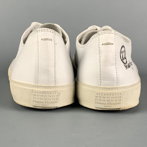 MAISON MARGIELA Taille 11 Baskets Tabi basses en toile blanche