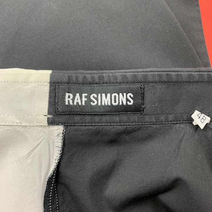 RAF SIMONS Size S Multi-Color Color Block Cotton Button Up Short Sleeve Shirt