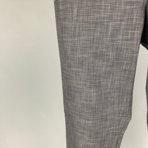 ERMENEGILDO ZEGNA Size 32 Gray Charcoal Plaid Wool Blend Cuffed Casual Pants