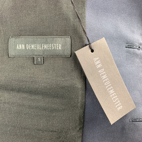 ANN DEMEULEMEESTER 38 Regular Navy Cotton Notch Lapel Suit