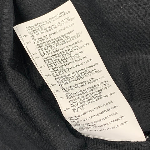 MAISON MARGIELA 2018 Size 2 Black White Polyester Blend Cut Out Jacket