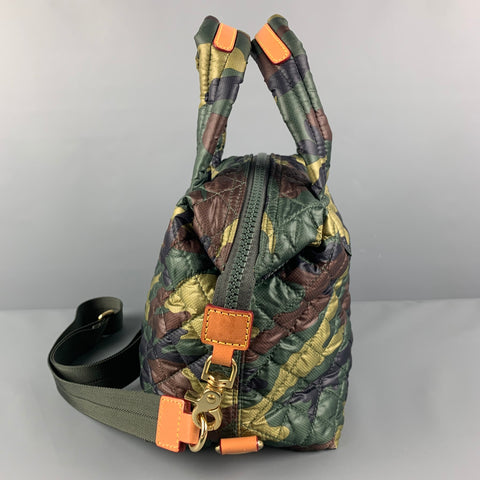 MZ WALLACE Green Olive Camouflage Nylon Cross Body Handbag & Leather Goods