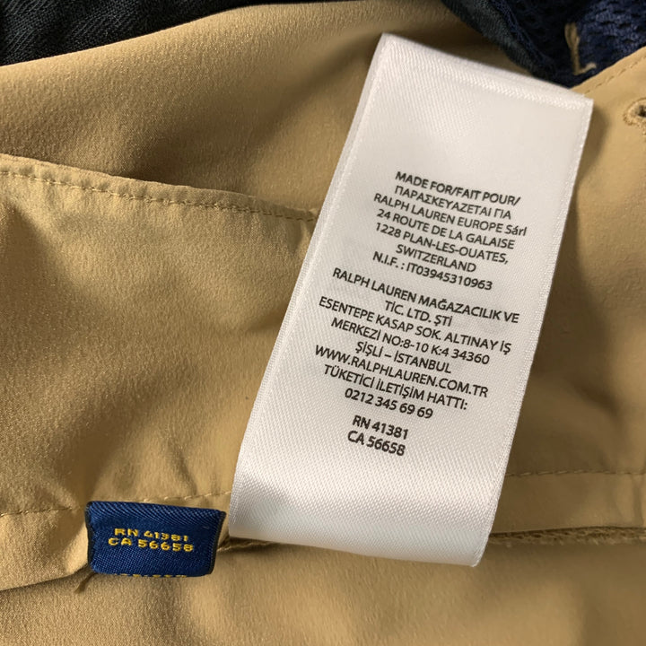 POLO by RALPH LAUREN Talla 33 Pantalones casuales de frente plano de poliéster beige