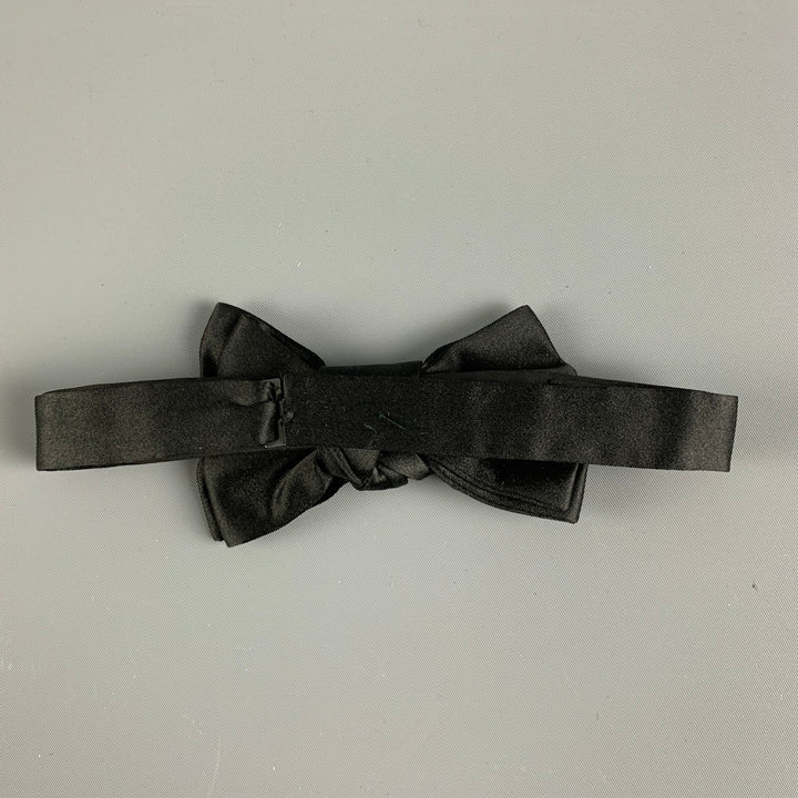 CHARVET Black Silk Satin Bow Tie