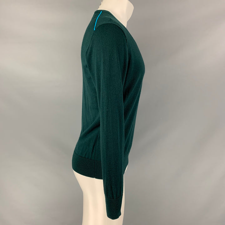 PAUL SMITH Size M Hunter Green Solid Merino Wool Long Sleeve Pullover