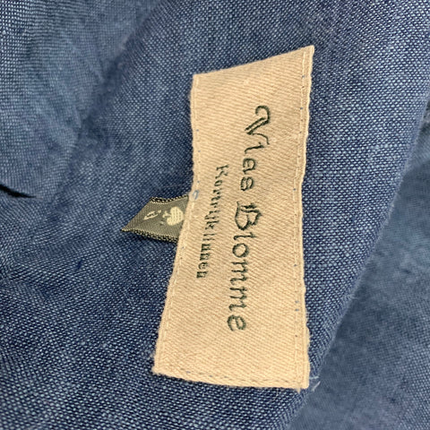 VLAS BLOOME Size L Blue Linen Button Down Long Sleeve Shirt