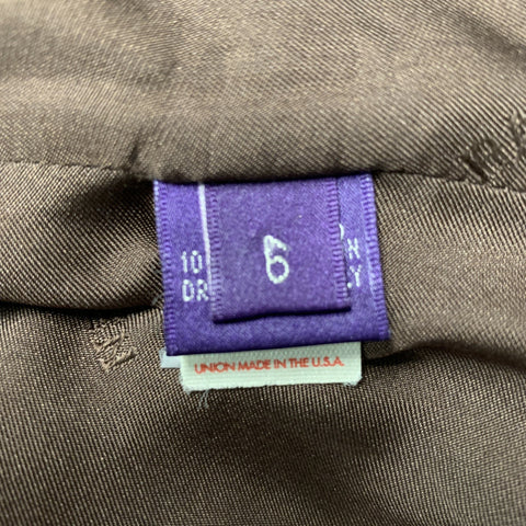 RALPH LAUREN 'COLLECTION by'  Size 6 Brown Linen Contrast Stitch  Blazer