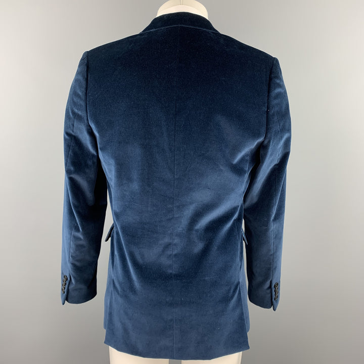 PS by PAUL SMITH Size 38 Navy Cotton Velvet Notch Lapel Sport Coat