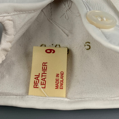 BUDD Size 9 White Leather Gloves
