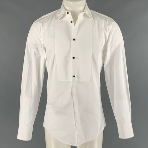 DSQUARED2 Size S White Cotton Tuxedo Long Sleeve Shirt