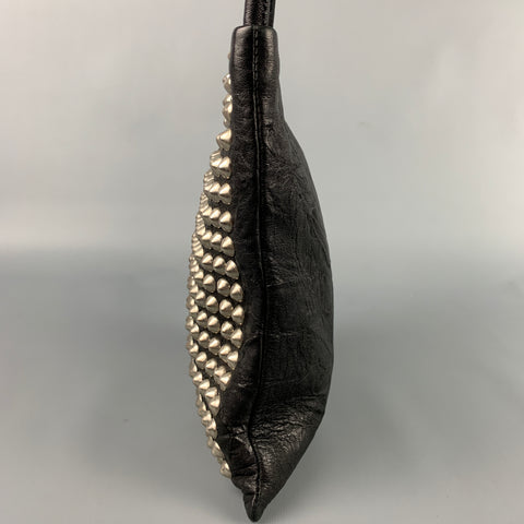 CALLEEN CORDERO Black & Silver Sudded Leather Shoulder Bag
