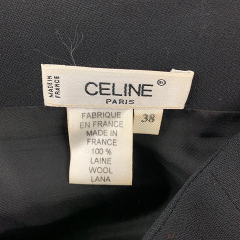 Vintage CELINE Size 6 Black Wool Pencil Skirt