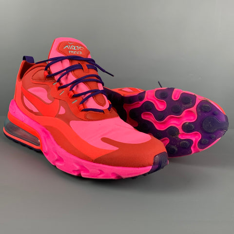 NIKE AIR70 React Size 14 Pink Red Color Block Leather Sneakers