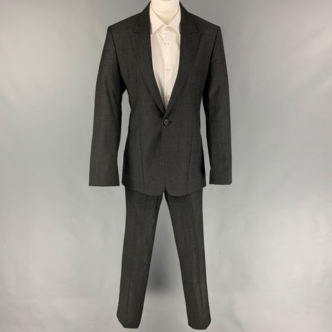 EMPORIO ARMANI Size 36 Charcoal Wool Peak Lapel Suit