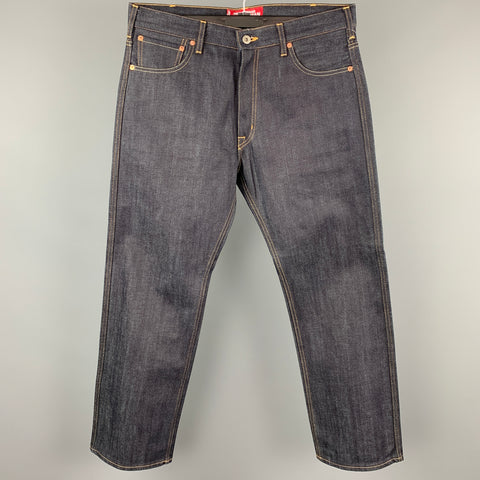 JUNYA WATANABE x LEVI'S Size L Indigo Patchwork Cotton Blend Large Pockets Jeans