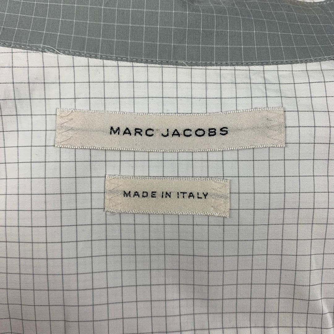 MARC JACOBS Taille M Chemise à manches courtes boutonnée en coton à carreaux blancs