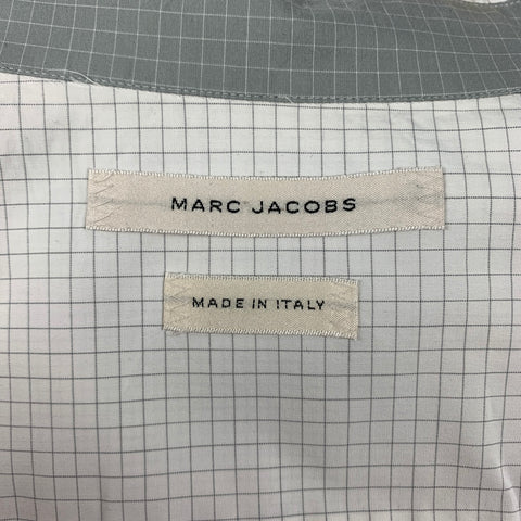 MARC JACOBS Size M White Window Pane Cotton Button Up Short Sleeve Shirt