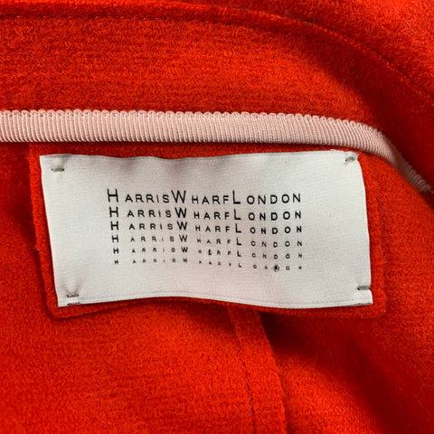 HARRIS WHARF LONDON Size 6 Orange Textured Wool Coat