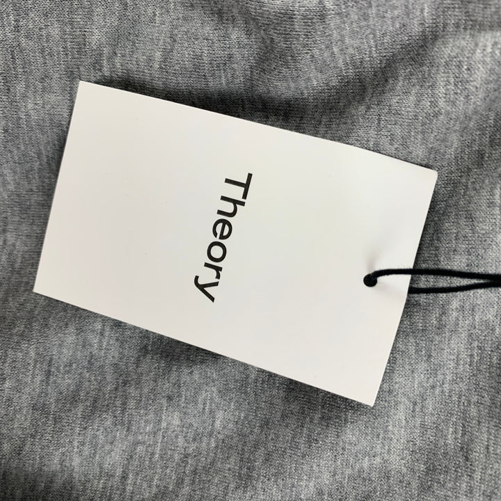 THEORY Size M Grey Heather Cotton Cashmere Turtleneck Pullover