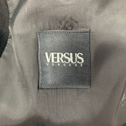 VERSUS by GIANNI VERSACE Size 40 Black Cotton Blend Velvet Sport Coat