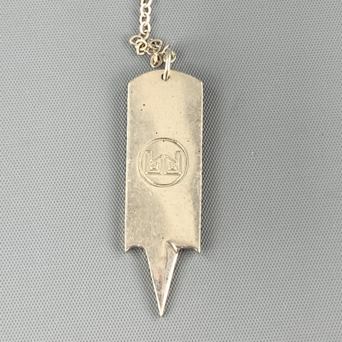 BOND HARDWARE Silver Tone Drill Bit Rosary Necklace